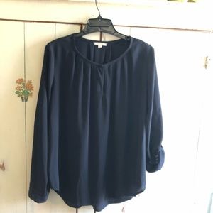 Pleione (Nordstrom) navy blouse.